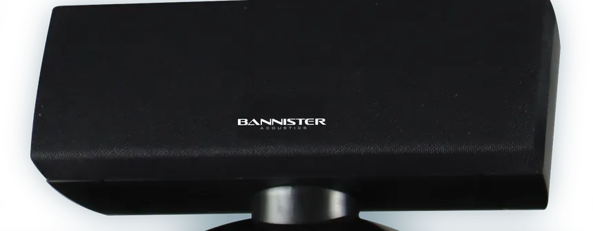 Bannister 8800 Elite Series center channel - Plate III, horizontal dialogue speaker on its table stand